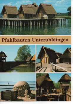 Ansichtskarte Pfahlbauten Unteruhldingen, Mehrbildkarte